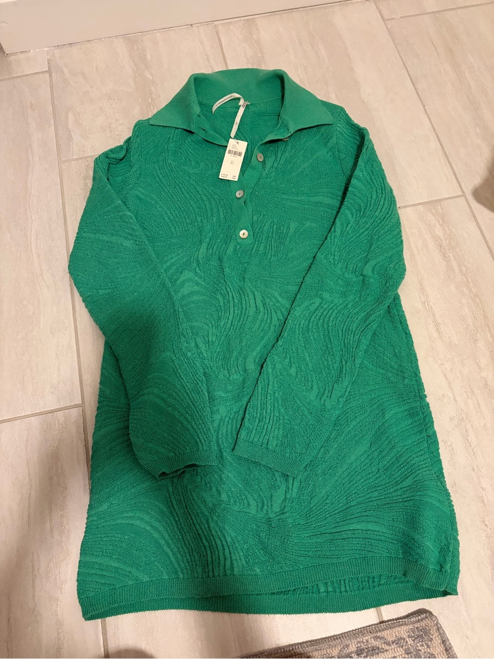 NWT Anthropoligie Long Sleeve Green Mini Dress Size XS